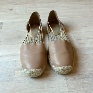 Eileen Fisher 7.5 espadrilles tan leather worn twice